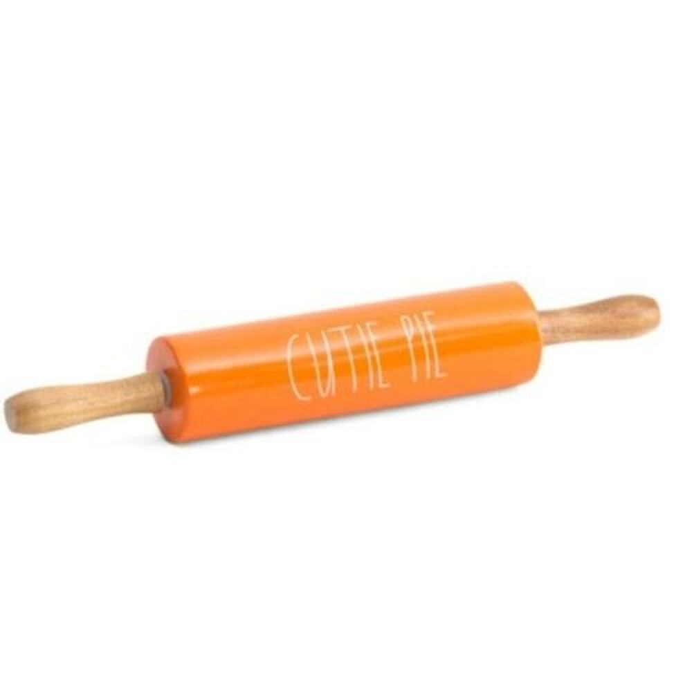 RAE DUNN Cutie Pie Pumpkin Color Rolling Pin New in Box